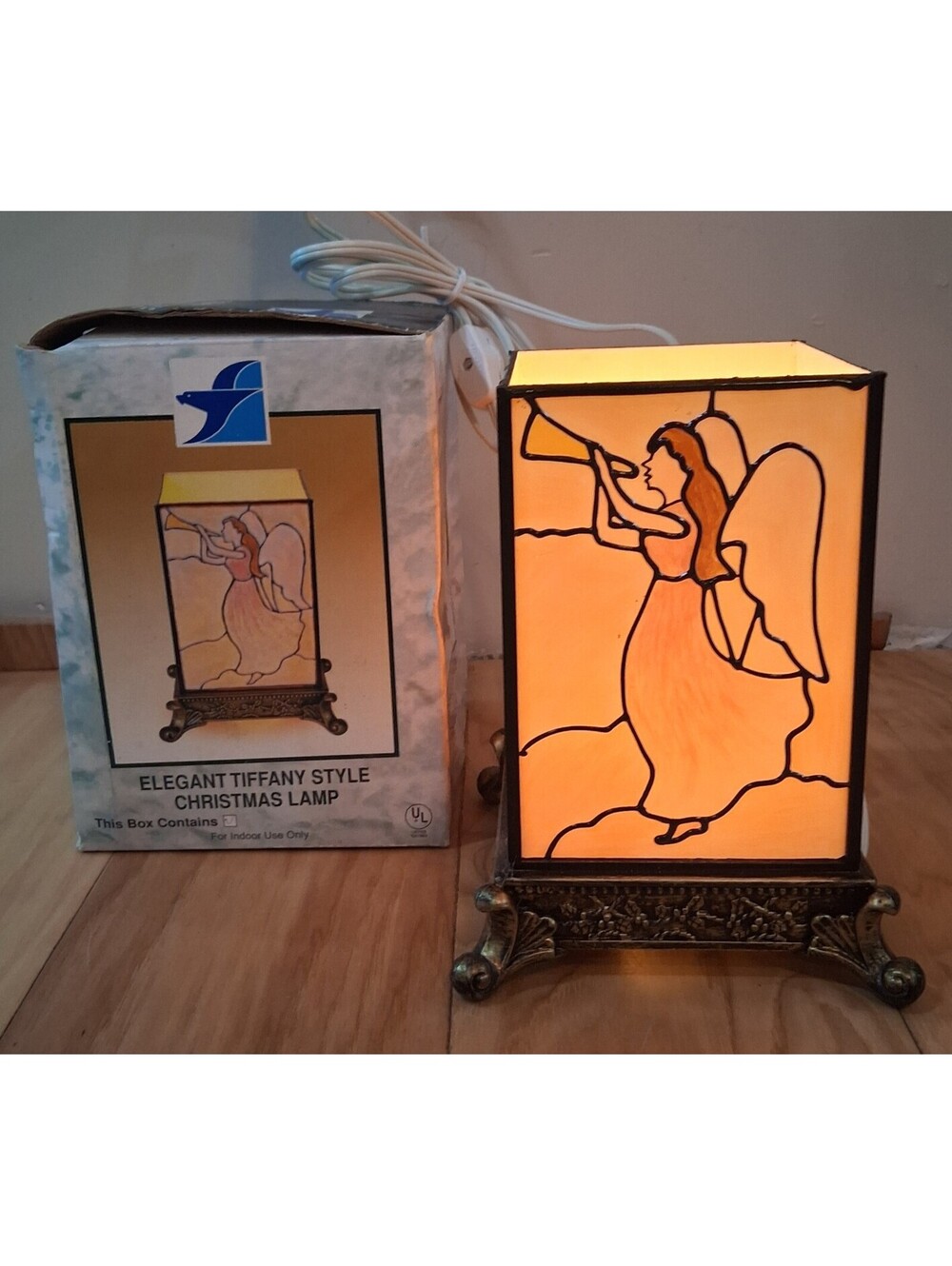 Elegant Plastic Tiffany Style Christmas Lamp  - Angels & Stars